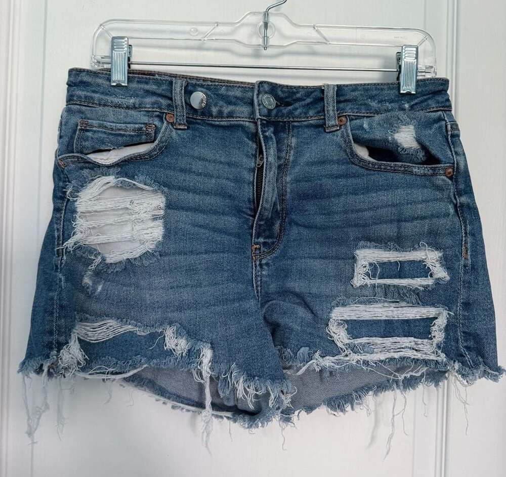 American Eagle Stretch Womens Denim Mom Shorts Size 8